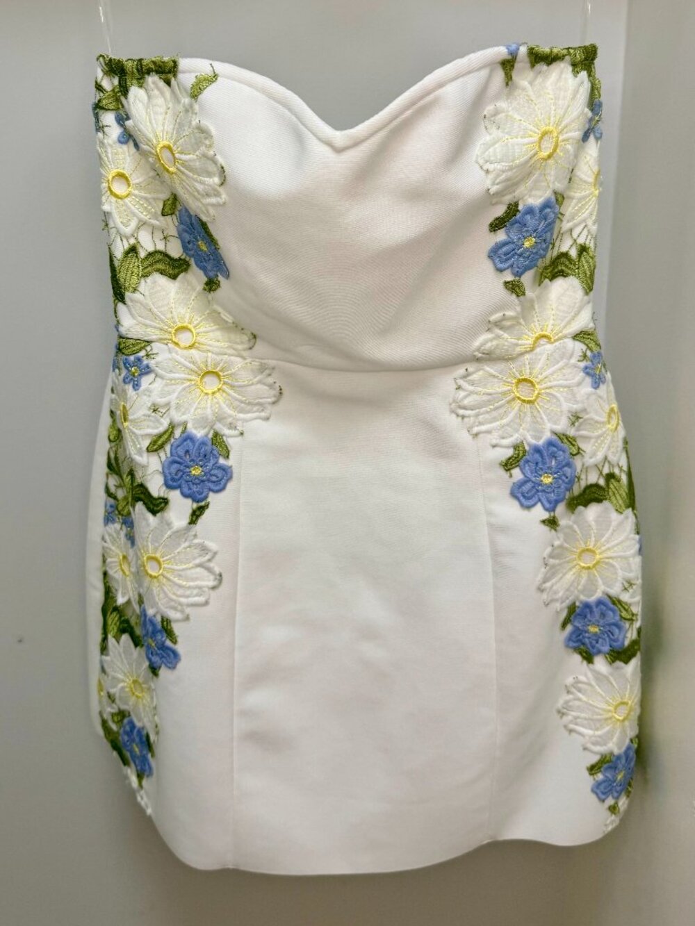 Fashion Nova LUXE - Strapless Bandage Mini Dress - White/Floral - Large - Picture 2 of 11